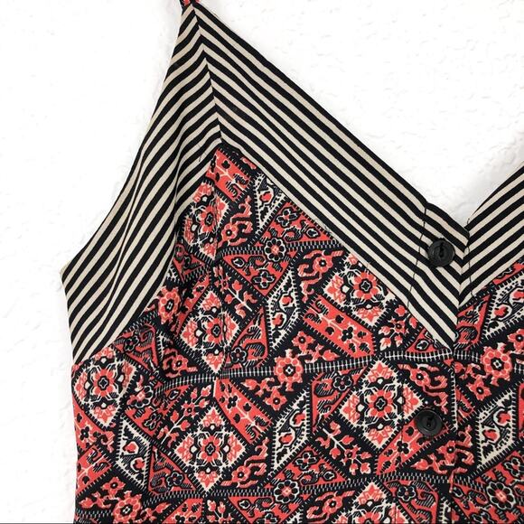 ASTR Geometric Maxi Dress Red Black S - Picture 2 of 7